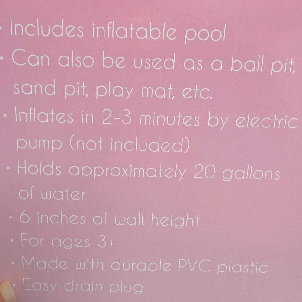 Pink Inflatable Kids Pool - Picture 6 of 6